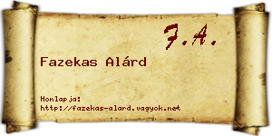 Fazekas Alárd névjegykártya